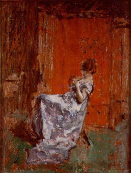 Maria Fortuny i Marsal Figura femminile seduta France oil painting art